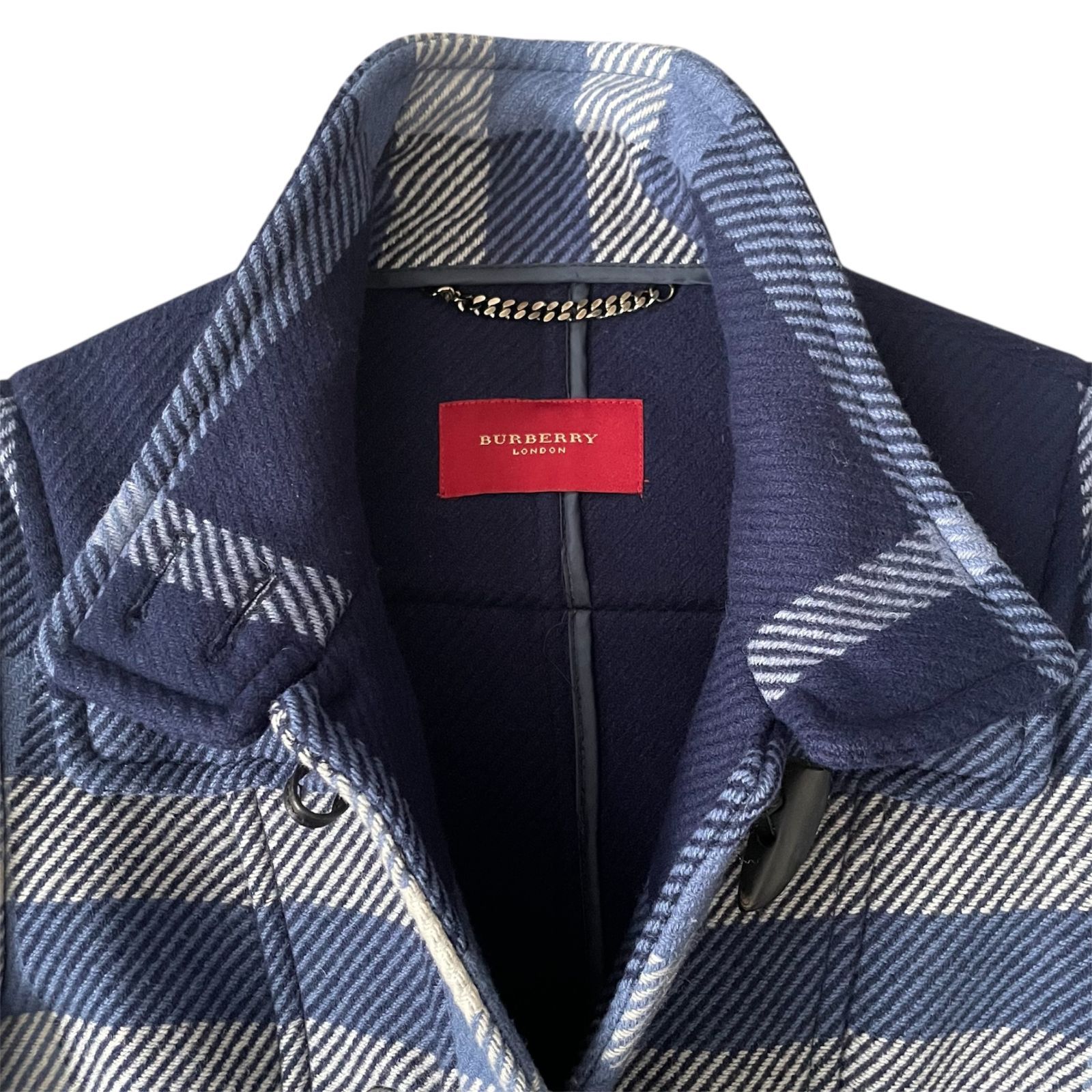【希少】バーバリーブルーレーベル　ダッフルコート　全面チェック　ウール 希少】バーバリーブルーレーベル ダッフルコート 全面チェック ウール