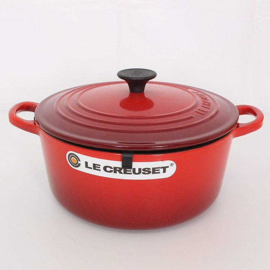 ル クルーゼ ココット ロンド 22cm チェリーレッド 25001-22-06 ホーロー 両手鍋