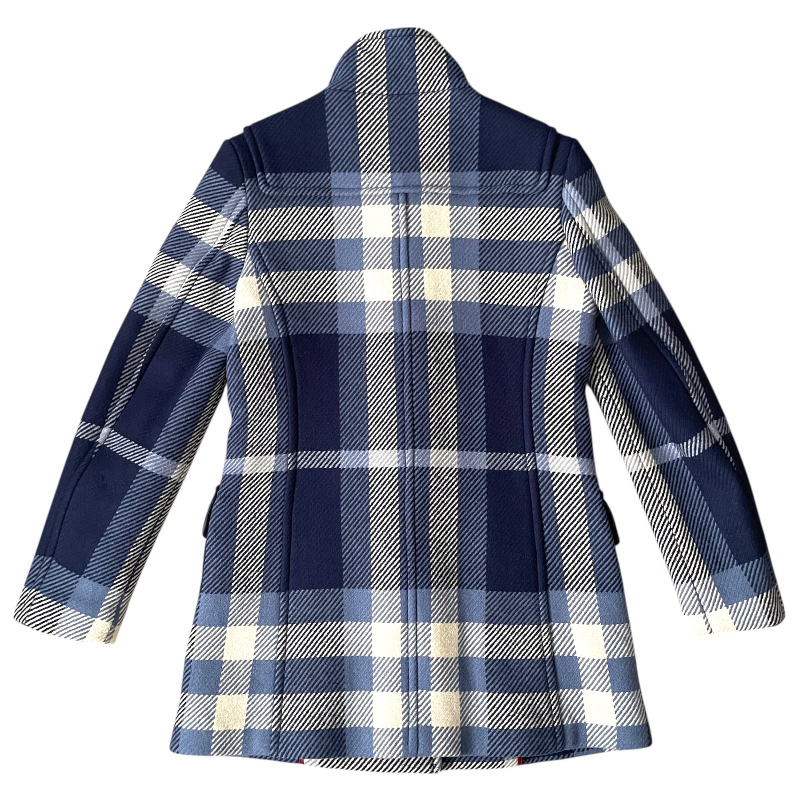 【希少】バーバリーブルーレーベル　ダッフルコート　全面チェック　ウール BURBERRY ダッフルコート チェック コート アウター ネイビー ブルー