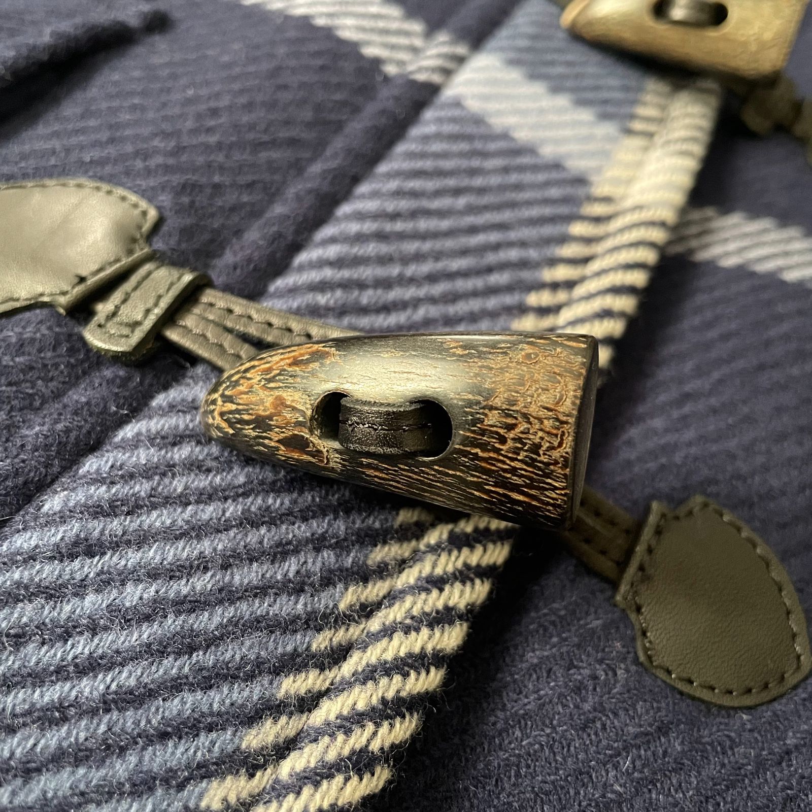 BURBERRY ダッフルコート チェック コート アウター ネイビー ブルー