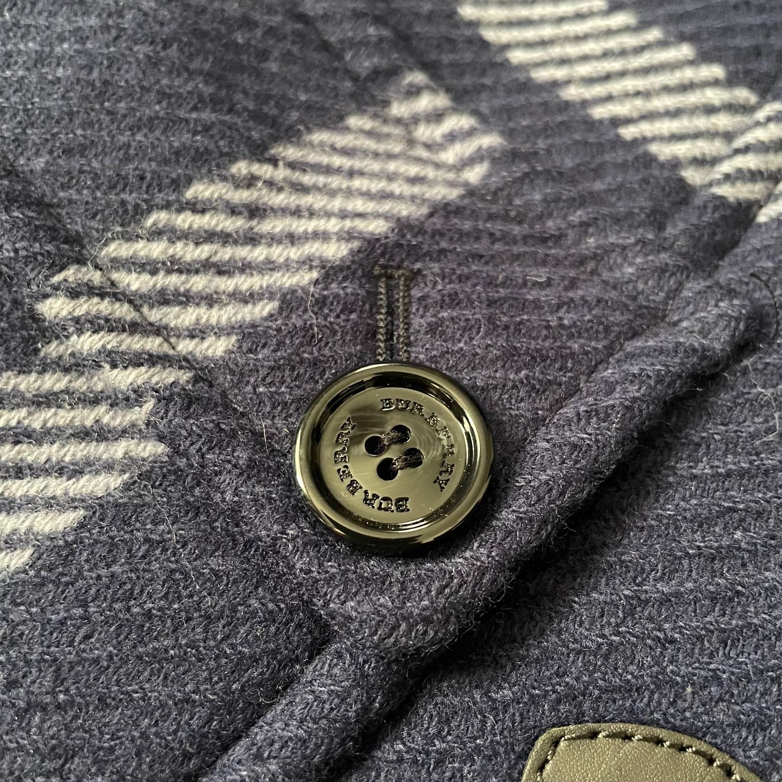 BURBERRY ダッフルコート チェック コート アウター ネイビー ブルー
