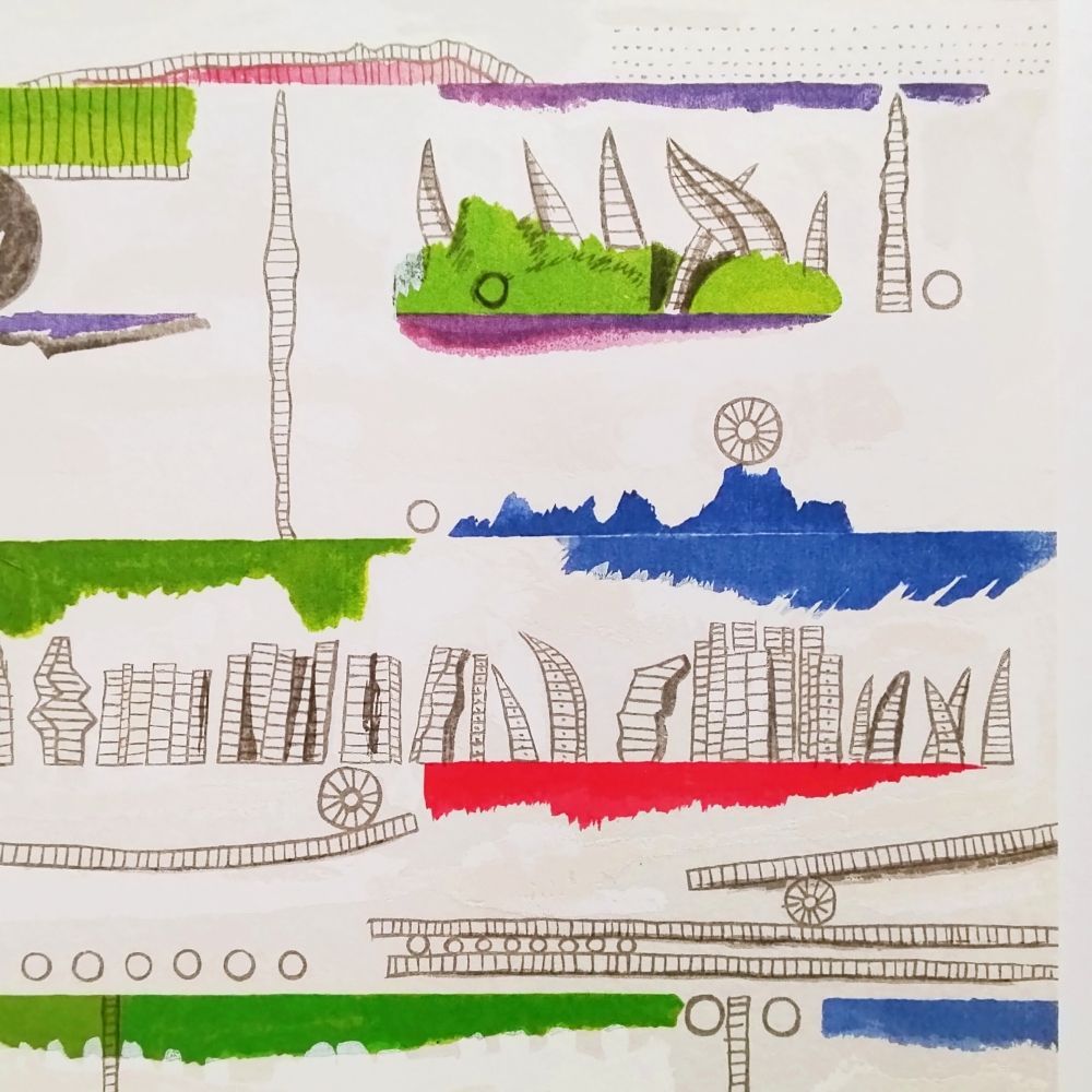 猪熊弦一郎 環境A 1970年 シルクスクリーン 版画 限定60部 サイン 真