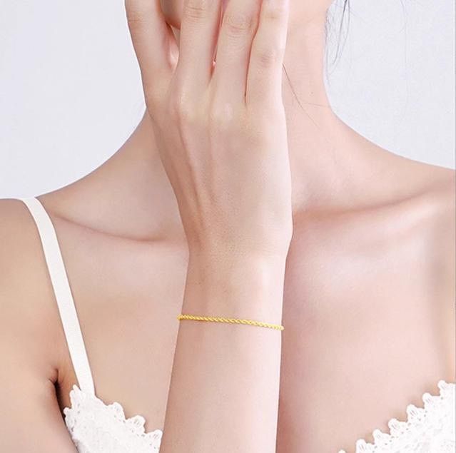 18K ロープ チェーン ブレスレット 18k AU750 18金 約18.5㎝ 18K ロープ チェーン ブレスレット 18k AU750 18金 約18.5㎝ - メルカリ