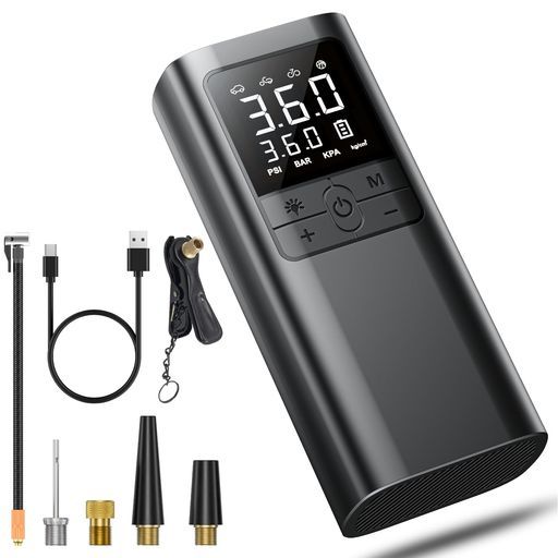 自転車 空気入れ 電動エアポンプ コードレス 車 バイク用 自動停止 低騒音 ⭐️ 自転車 空気入れ 電動エアポンプ コードレス 車 バイク用 自動停止 低騒音