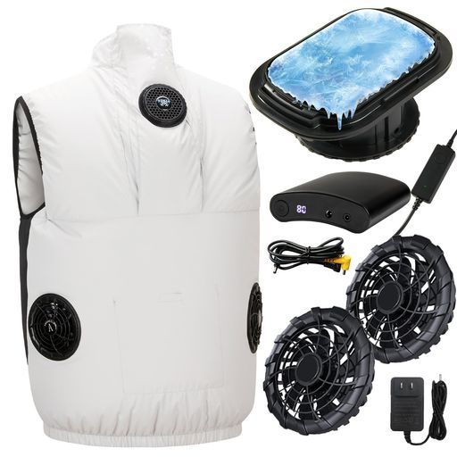 Amxmecln 2025独創つ冷却ペルチェ素子瞬間冷却-20°C搭載32V高出力パワーバッテリ-20000mAh大容量バッテリー付き冷やす空調作業服冷感作業服猛暑対策現場外仕事プレゼントギフト男女兼用 2XLグ…