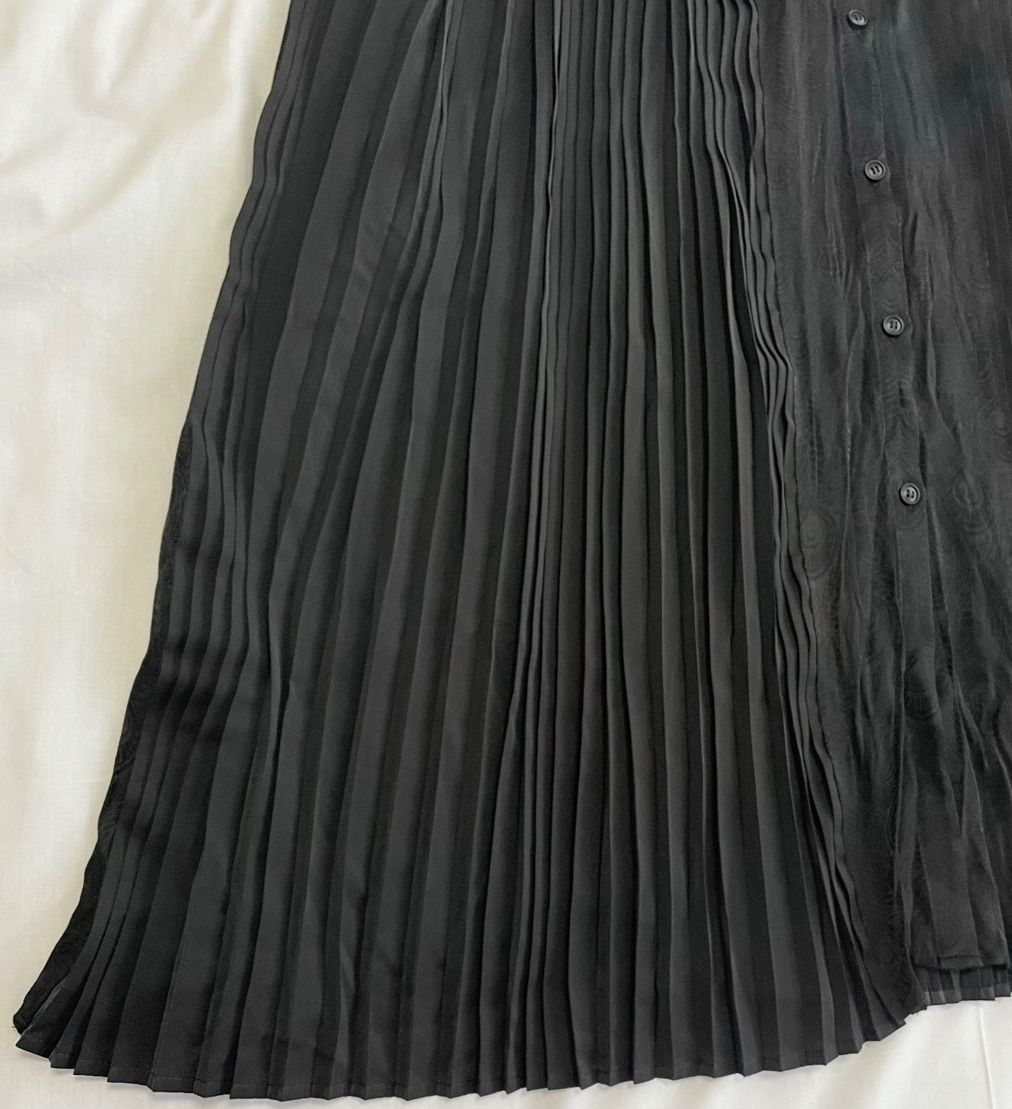 スミスタイル ピーコック柄ランダムプリーツワンピース