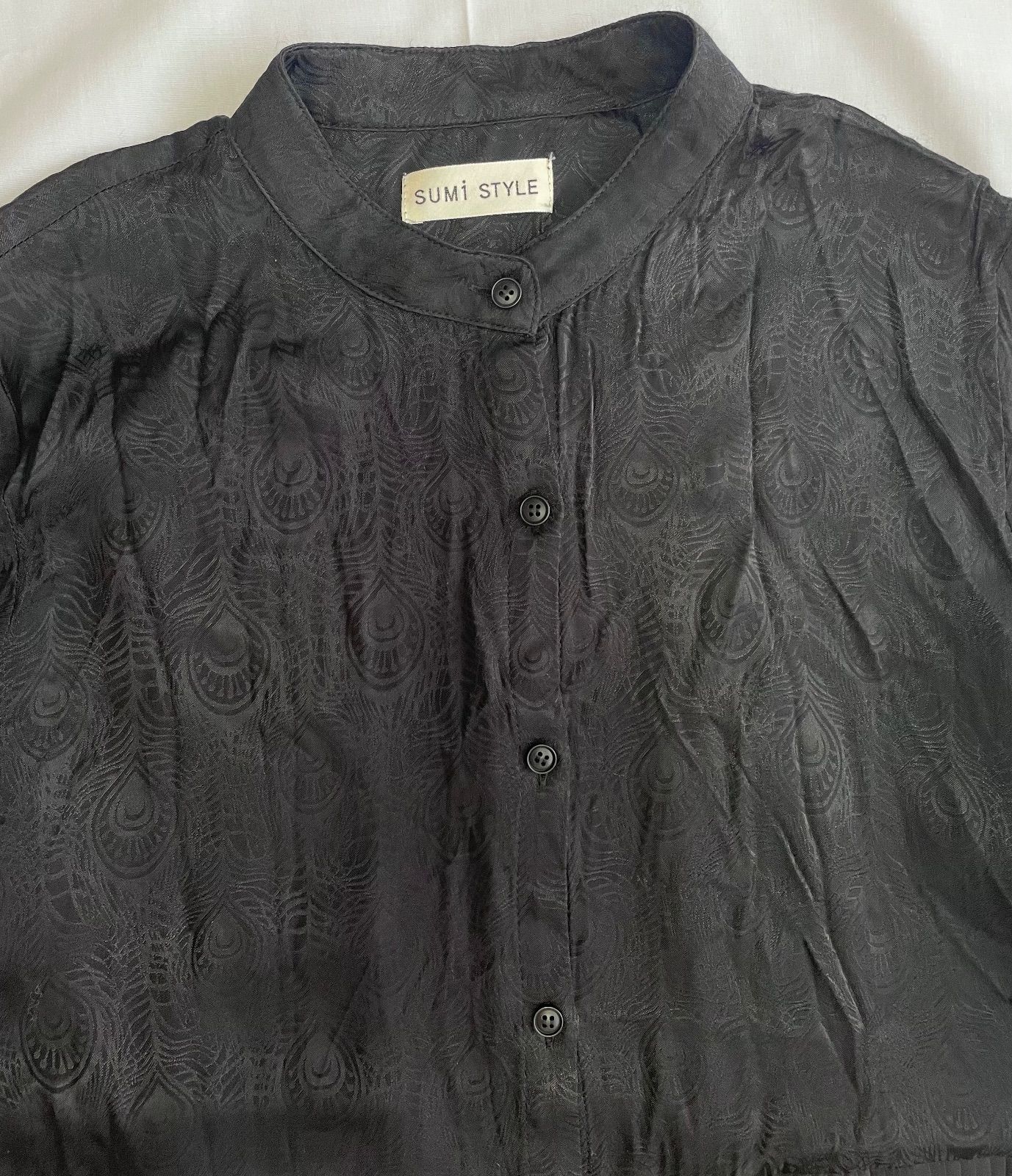 ピーコック柄ランダムプリーツワンピース