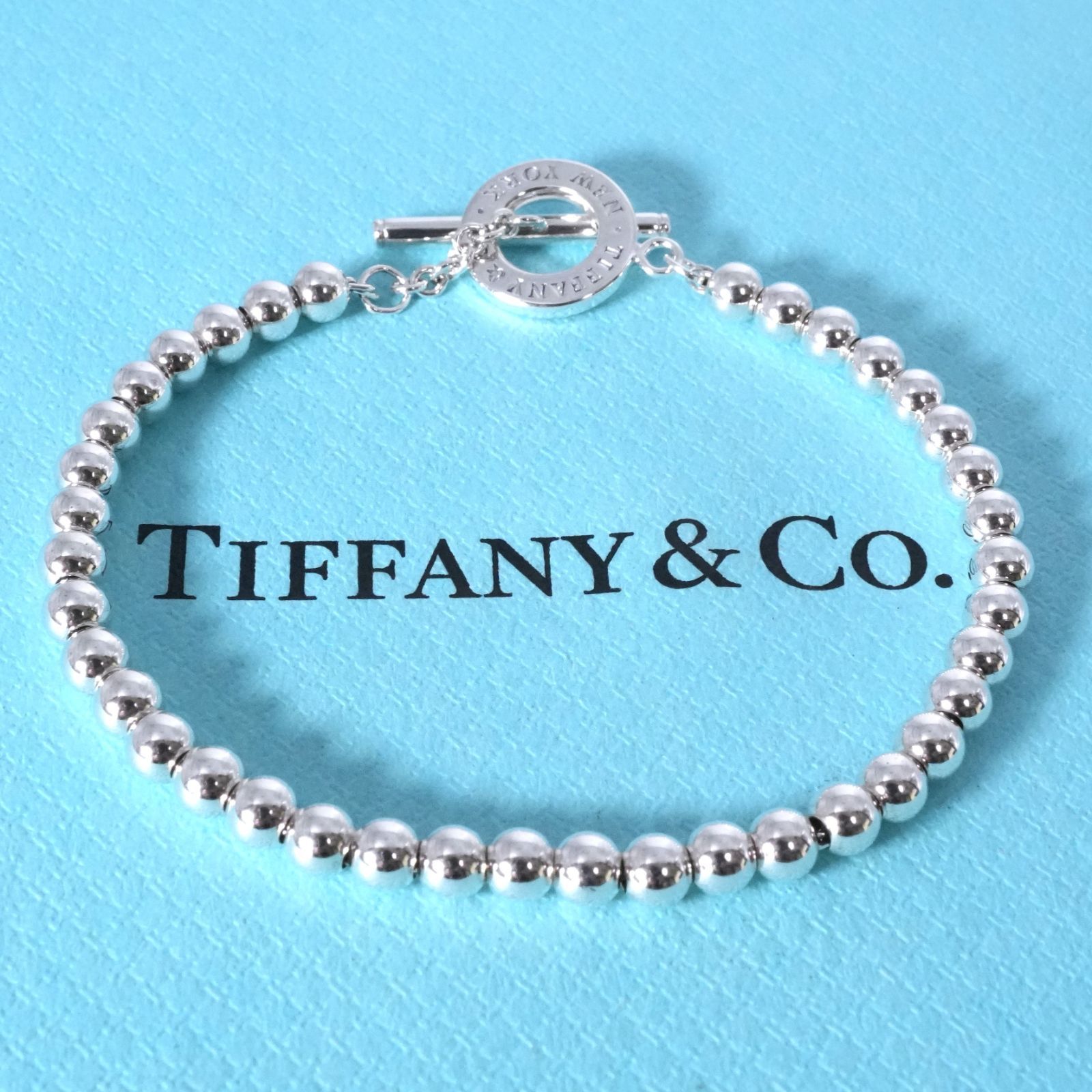極美品 ティファニー ボールチェーン トグル ブレスレット/25-1704S