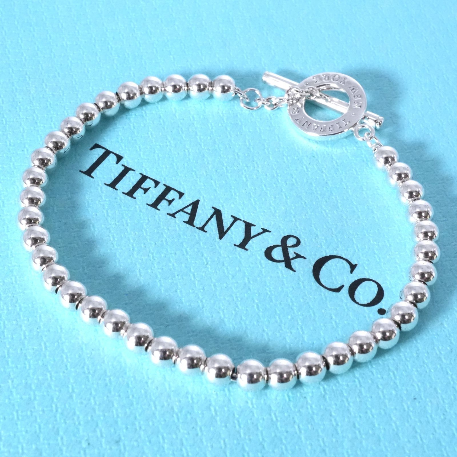 極美品 ティファニー ボールチェーン トグル ブレスレット/25-1704S