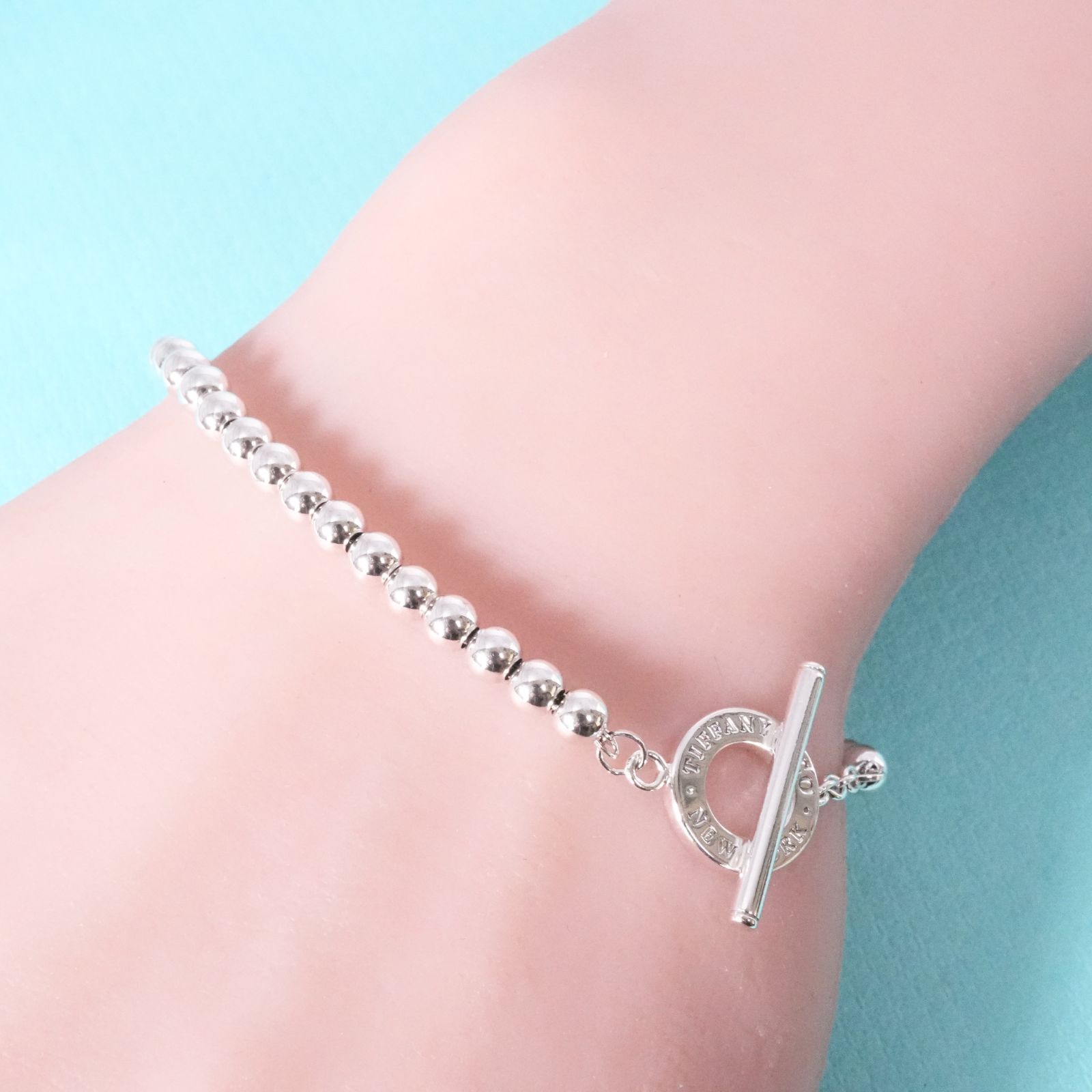 極美品 ティファニー ボールチェーン トグル ブレスレット/25-1704S