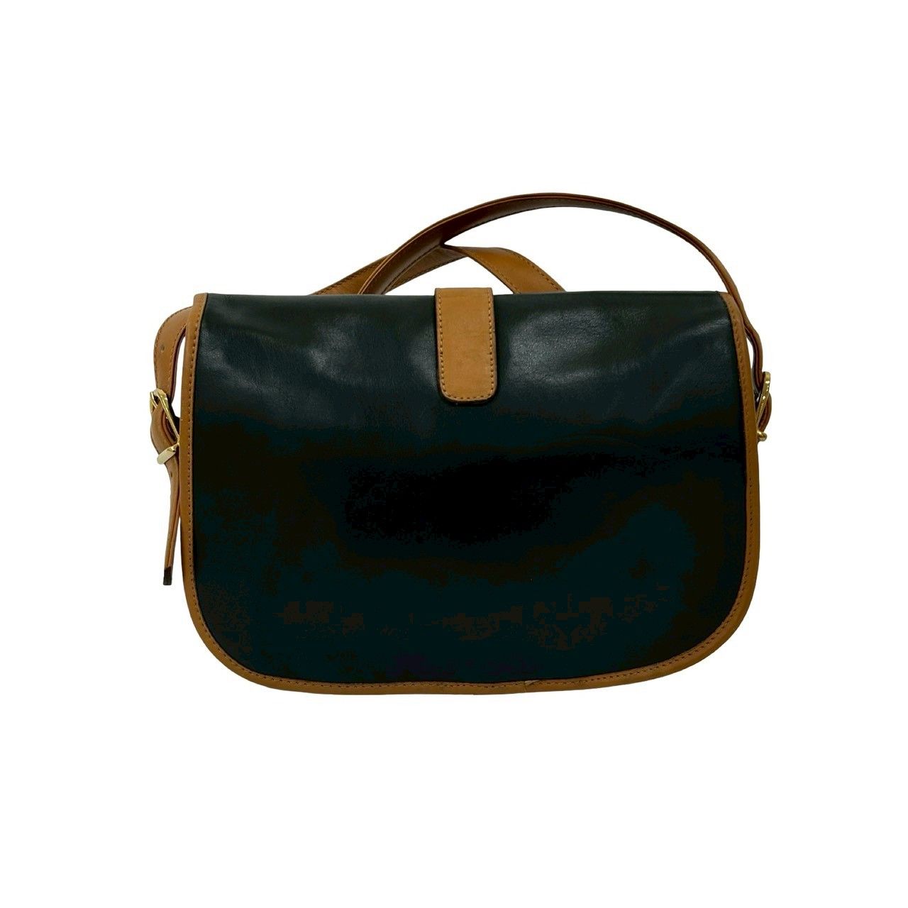 CELINE セリーヌ ヴィンテージ トリオンフ ロゴ エンボス レザー 本革 ショルダーバッグ ポシェット ブラック ブラウン 79849 DECORATOM_COM_BR