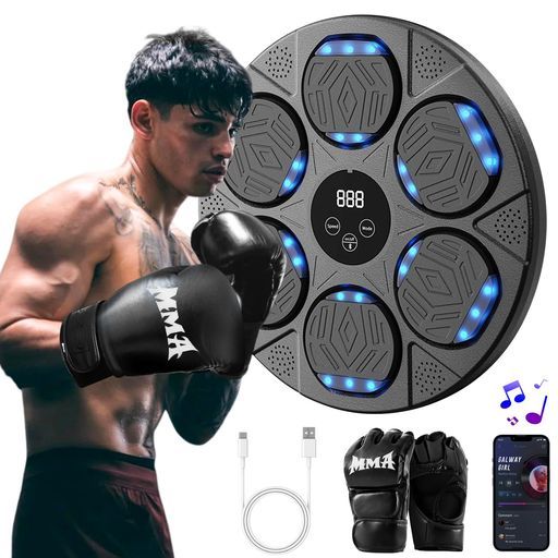 音楽ボクシングマシンミュージックボクシングマシン 2025新昇級版モデル スマートリズムマシーン壁パンチングバッグ壁掛けスマートトレーニング機器高い柔軟性と耐久性40*40スマホ接…