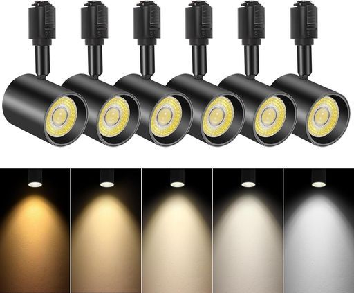 TuyuBEE5色調節ダクトレールスポットライトLED一体型照明10W 85W形相当 明るいレールライト高演色CRI90 2700K-6000K800lmキッチン ショップ用シーリングスポットライトブラック6個セット