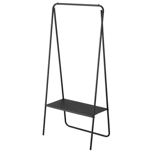 キングジムたためるハンガーラック組み立て簡単スチールフレーム棚板付き耐荷重計30kg黒KSP006-BK