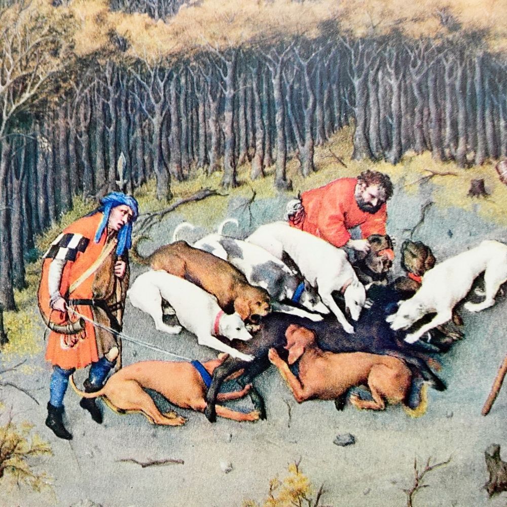 ベリー公のいとも豪華なる時祷書 暦 12月 ヴェルヴ誌 1940年 版画 額付 WWW_IBETON_RU