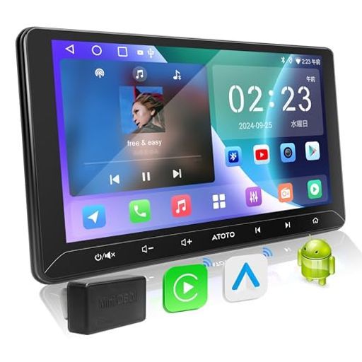 10.1インチ ATOTOEXCELA5LAndroidナビディスプレイオーディオ2DIN ワイヤレスCarplay-AndroidAuto OBD2スキャナ付き GPS