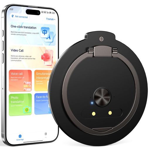 翻訳机ブラックマグネット式 AIVWVT3-in-1AI音声翻訳 スマートフォン背面マグネット 多機能140言語翻訳 録音文字転写コンパクトです