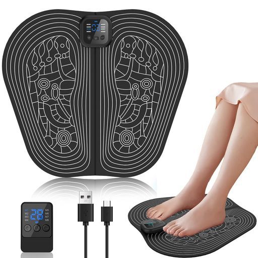 EMSフットマット足裏ケア8種類モード30段階強度リモコン付き足リラックスフットトレーニングふくらはぎすね腕 手のひら太もも充電式折り畳み 持ち運び便利男女兼用プ…