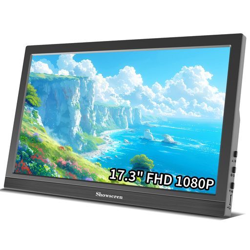 17.3インチポータブルモニター1920x1080Pディスプレイ60Hz99 sRGBHDMIUSB-C拡張コンピューター画面スピーカー付きPC電話ノートパソコンRaspberryPiSwitchXboxPS4 5用