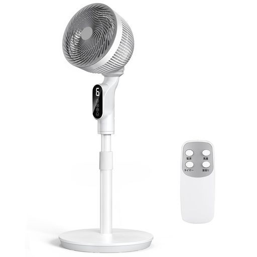 扇風機サーキュレーター兼用 2025モデル 首振り 節電対策 1台多役リビング扇風機省エネ風量6段階パワフル送風大風量60秒パネル自動消灯リモコン付き換気扇タイマー付き高さ調節可…