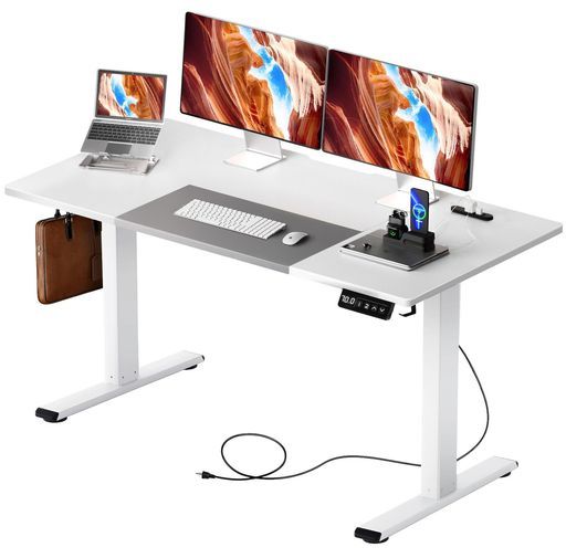 GTPLAYER電動昇降ゲーミングデスクコンセント付き昇降範囲70-115cmスタンディングデスク障害検知機能高さメモリー機能モニターアーム対応安定自動昇降充電便利収納フック付きオフィスワ…