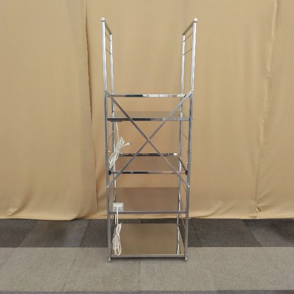 中古】 キッチン収納 シルバー ステンレスレンジラック - メルカリ