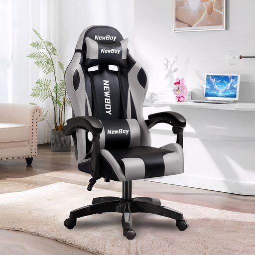 GTBOYゲーミングチェアgamingchairげーみんくチェアデスクチェア高耐久PUレザー140度リクライニング在宅リモート 2025黒|グレー