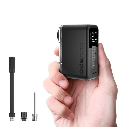 COOSPOX1自転車空気入れ電動120PSIロードバイク電動ポンプ携帯気圧表示米式|英式|仏式全バルブ対応超小型軽量エアコンプレッサー日本語説明書