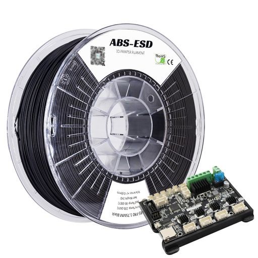 帯電防止ABSフィラメント1.75mm ABS-ESD3Dプリンタフィラメント1KG 永久帯電防止 表面抵抗10 6-10 9Ω m 軽量 強力-耐久性 臭いが少ない 黒