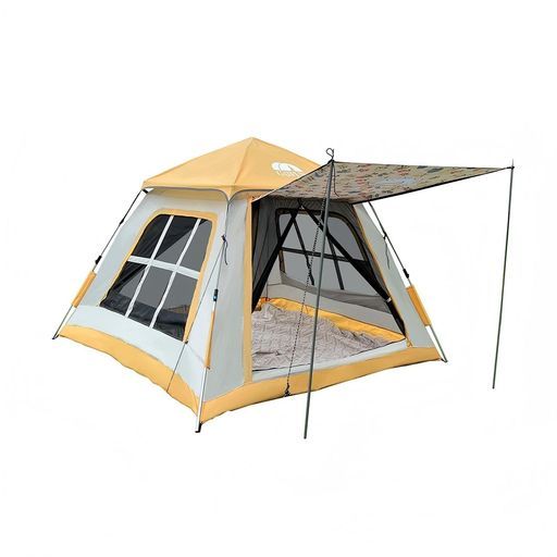 Jumeiテントワンタッチテント2~4人用2WAYキャンプテント耐水圧2000mm二重層設営簡単uvカット加工ワンタッチキャンプアウトドア前室付きUVカット紫外線防止防風防水撥水加工通気折りたたみ…