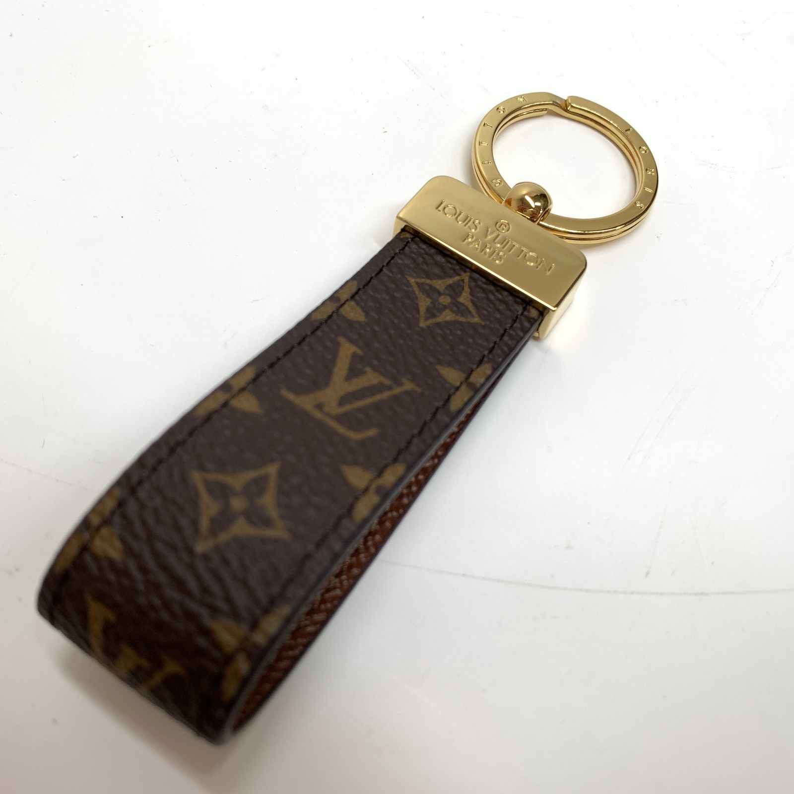 f 001 B LOUIS VUITTON ルイヴィトン モノグラム ポルトクレ ドラゴンヌ キーパーリング キーホルダー ブラウン M 65221
