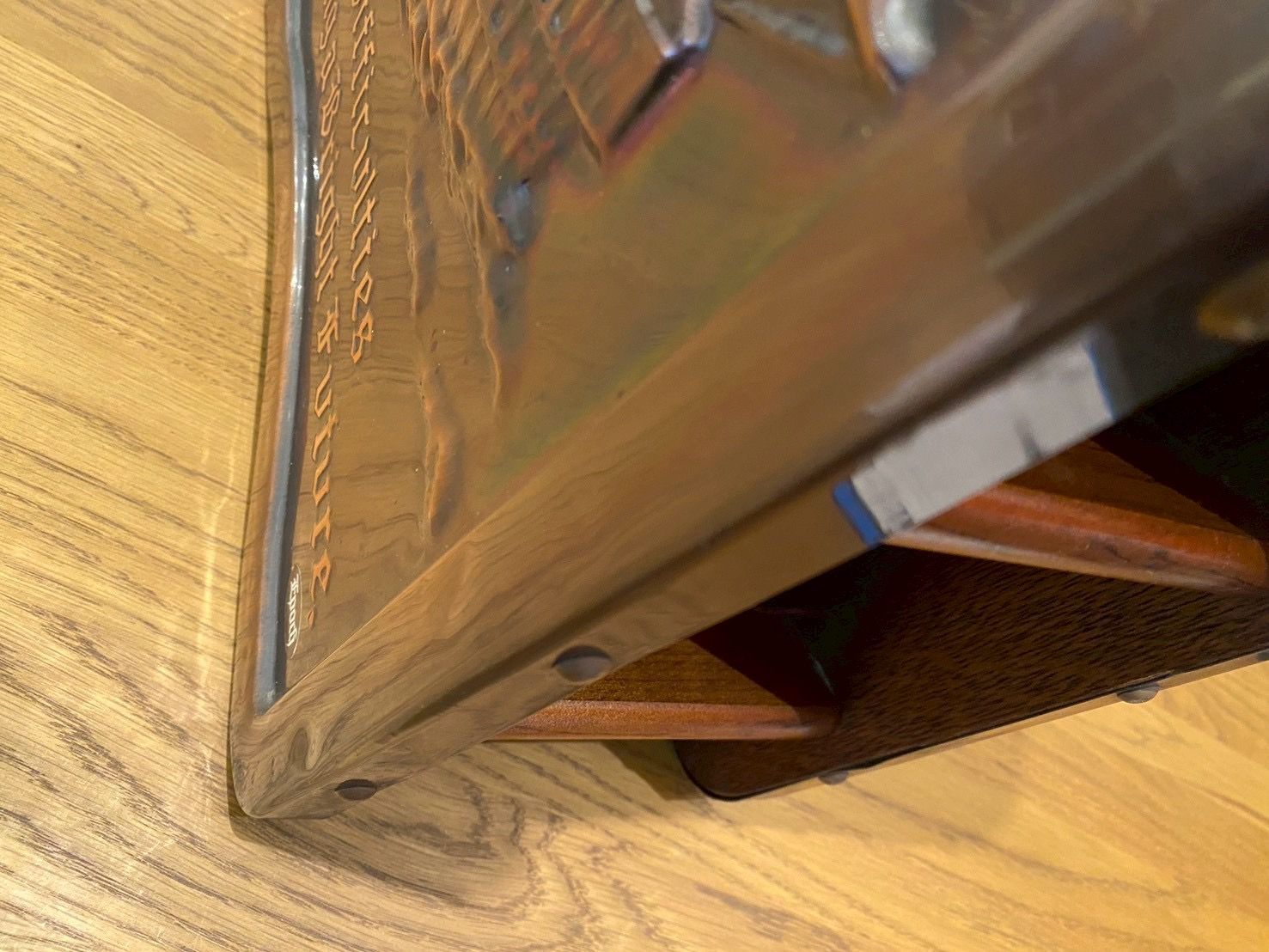 □島本製作所 スリッパラック 純銅 両面装飾 昭和レトロ 玄関収納