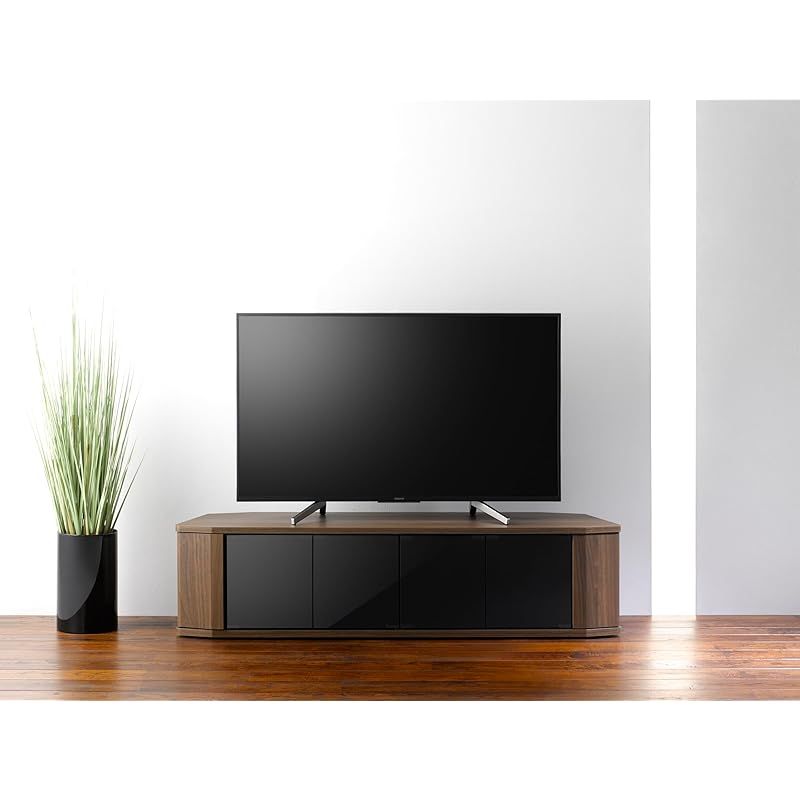 朝日木材加工 テレビ台 RACINE 65型 幅150cm ブラウン コーナー対応 キャスター付き RCA-1500AV-CR 1