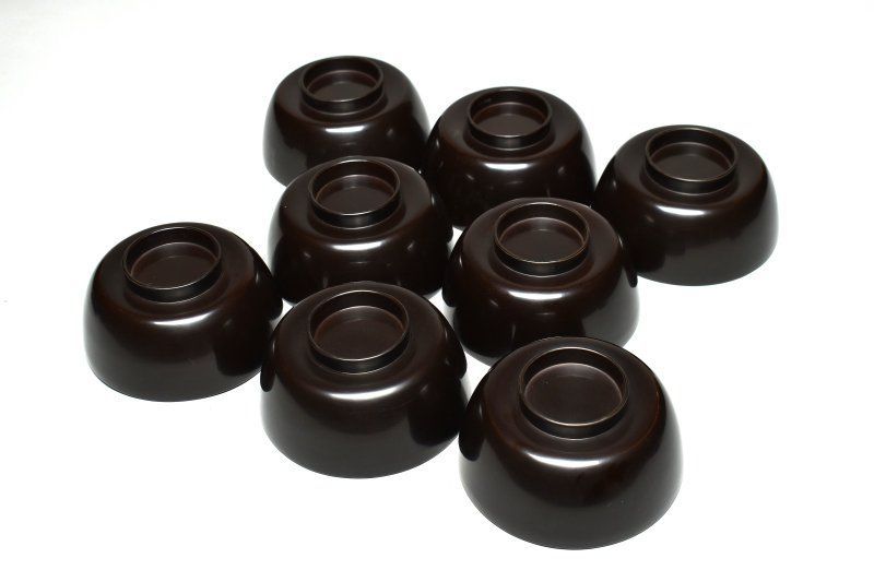 プレゼント付き 蔵A5151a 木製黒地 菊桐蒔絵 螺鈿 吸物椀 汁椀 八客 新ルールOK