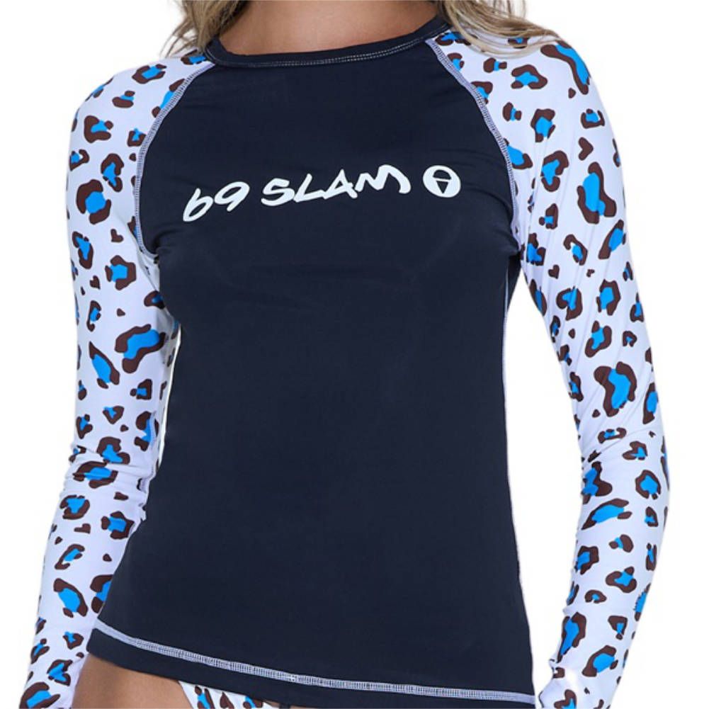 69 slam レディース ラッシュガード LOVEPARD GRLLVP-BK ネイビー 長袖 レディースウェア 紫外線予防 UVカット