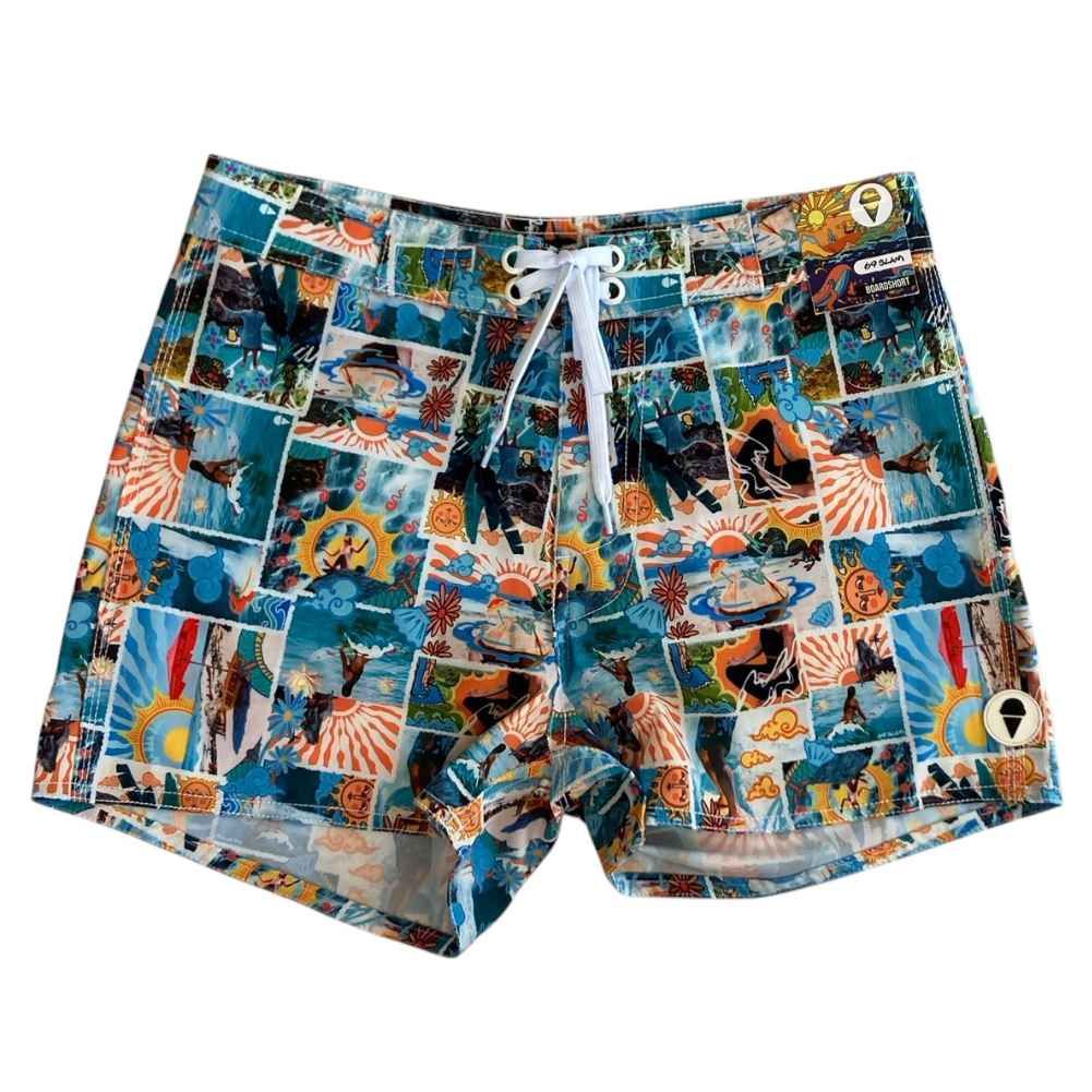 69 slam サーフパンツ ボードショーツ メンズ ショート丈 SSAPDS PM 4方向 ストレッチ