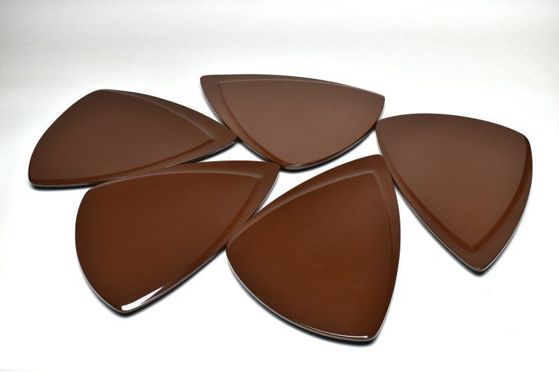 蔵A5152 平石晃祥 日展会員 栗色膳 盆 五枚 共箱