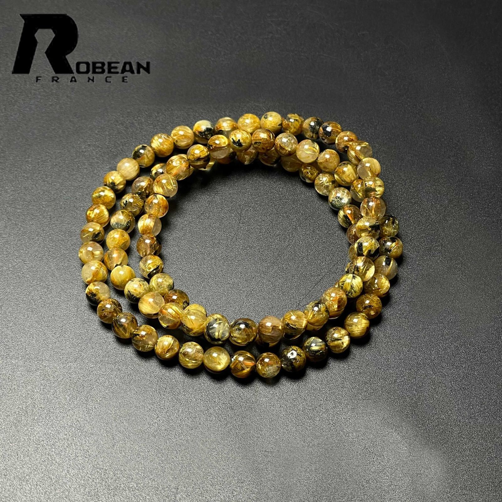 一点限り】EU製☆ROBEAN・太陽花タイチンルチル☆黄金針水晶 金運 開運