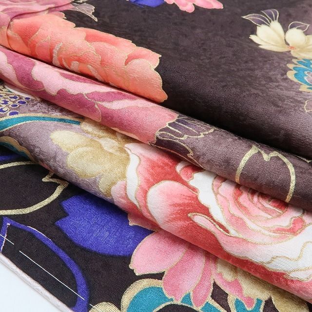 ❁tomihisa❁新品 京友禅 お仕立て上がり品 薔薇 着物 正絹 成人式