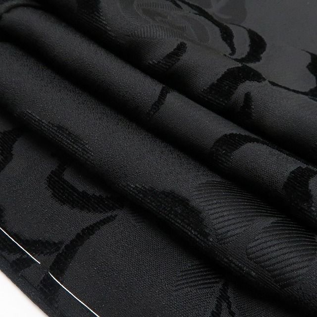 ❁tomihisa❁新品 一刀彫 薔薇 モノトーン 着物 成人式 胴抜き仕立て