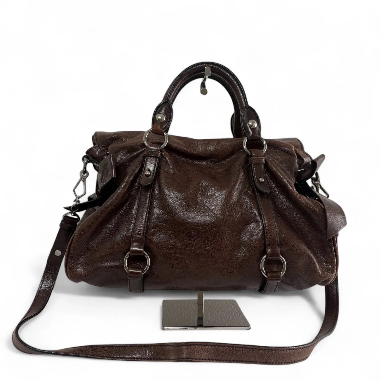バッグ miu miu vitello lux 2way ribbon bag Miu Miu Vitello Lux Ribbon 2way Bag brown - メルカリ