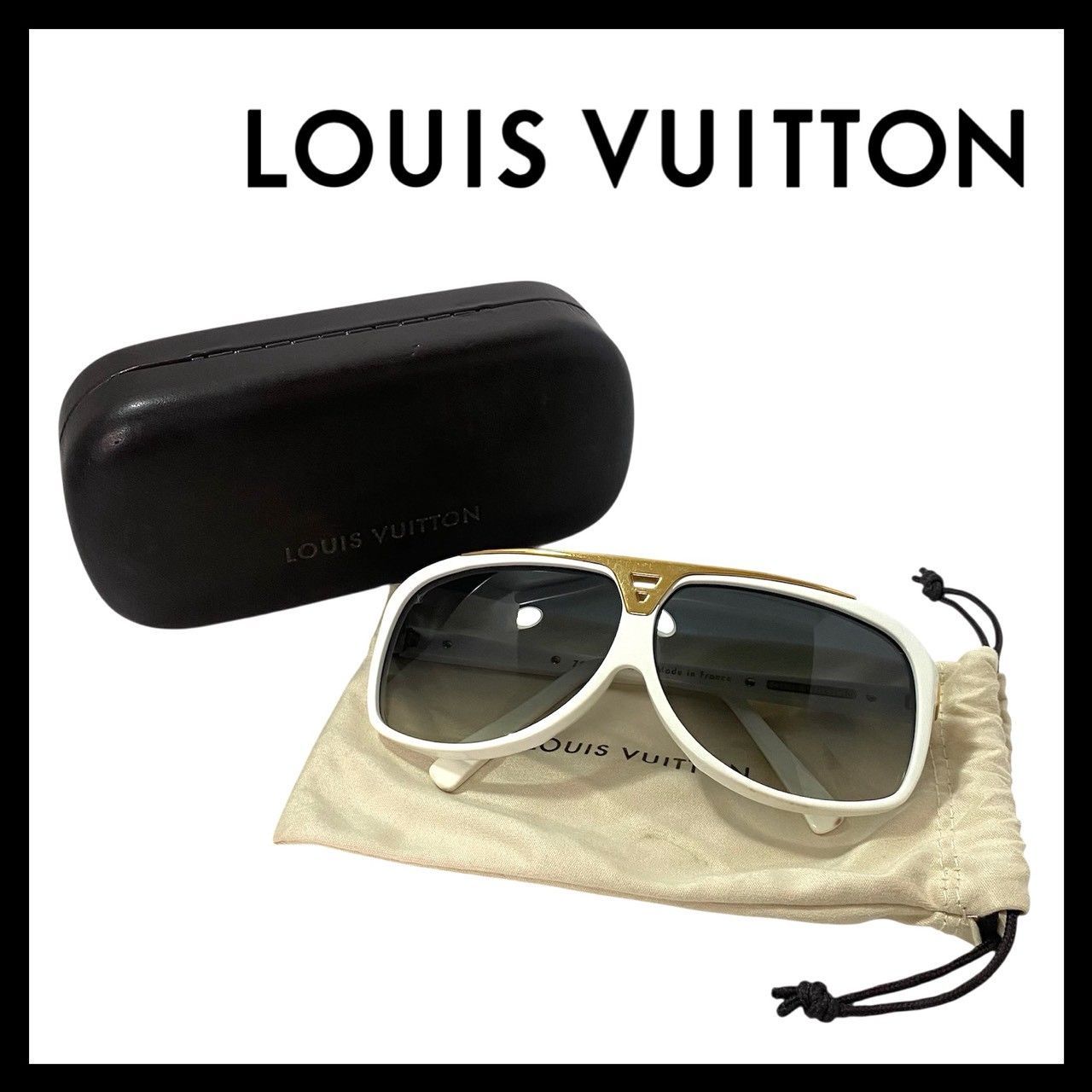 FU LOUIS VUITTON エヴィダンス サングラス Z0351E 66□7 ホワイト|白 ゴールド|金カラー グラデーション ルイ ヴィトン FU-5289