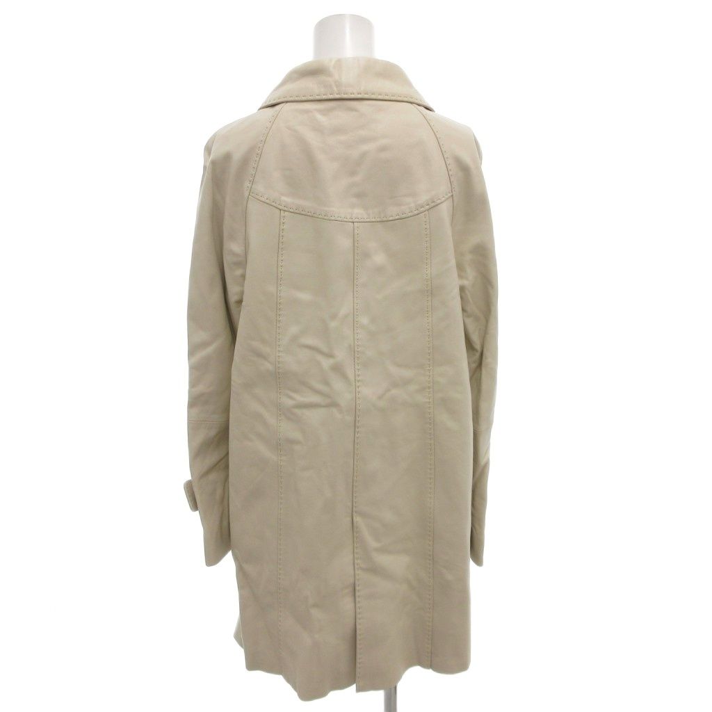 ダーマ dama collection ステン コート ラムレザー ひざ丈 M ベージュ FF