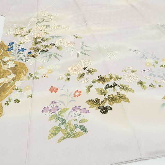 ❁tomihisa❁新品 金駒刺繍 着物 正絹 仕付け糸付 トールサイズ”可憐さ