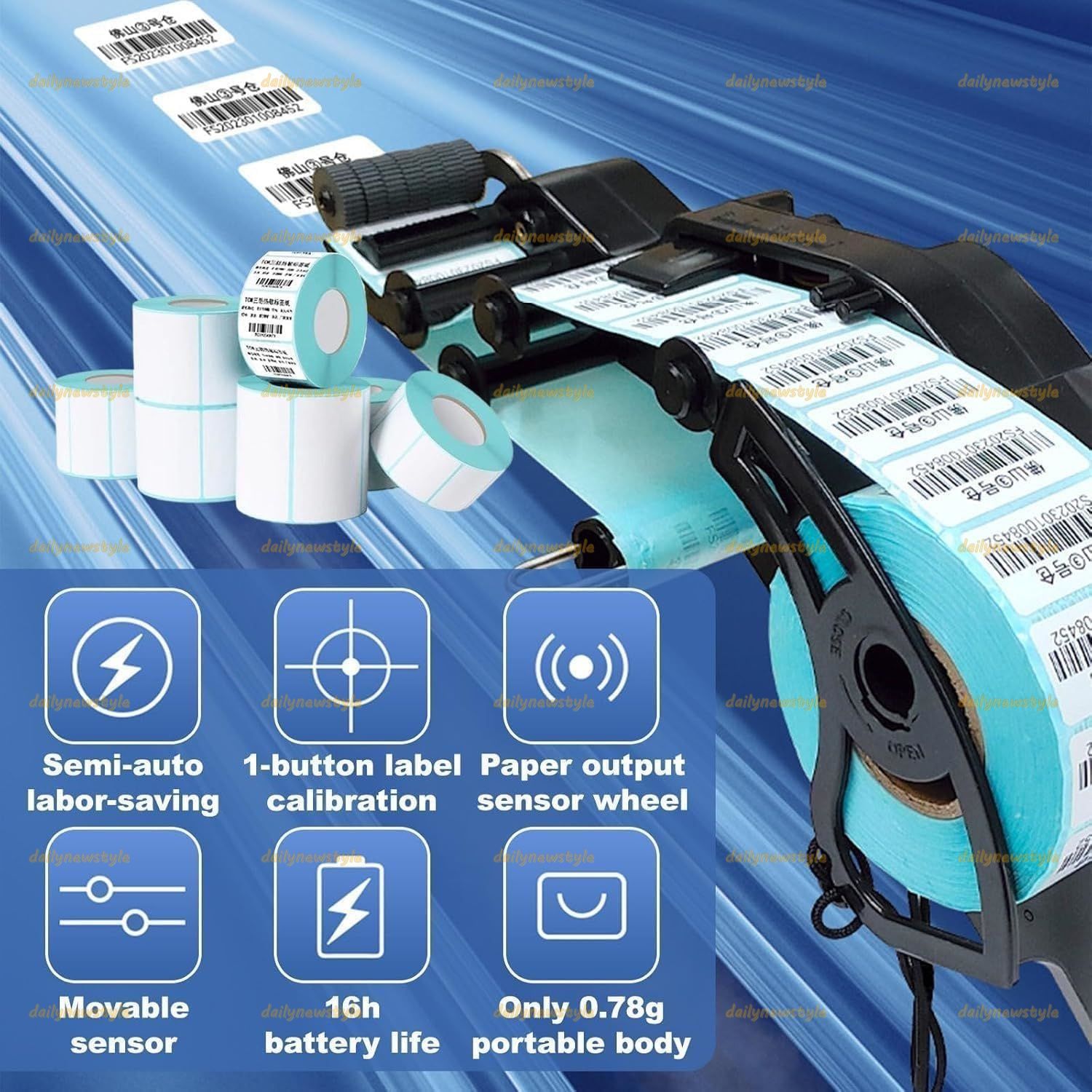 人気推薦 電動ラベル貼付機 自動検知ホイール搭載の全自動製品ラベリングマシン コードレスハンディタイプ剥離シールディスペンサー 倉庫 スーパーマーケット向け連続ラベラー 40mm