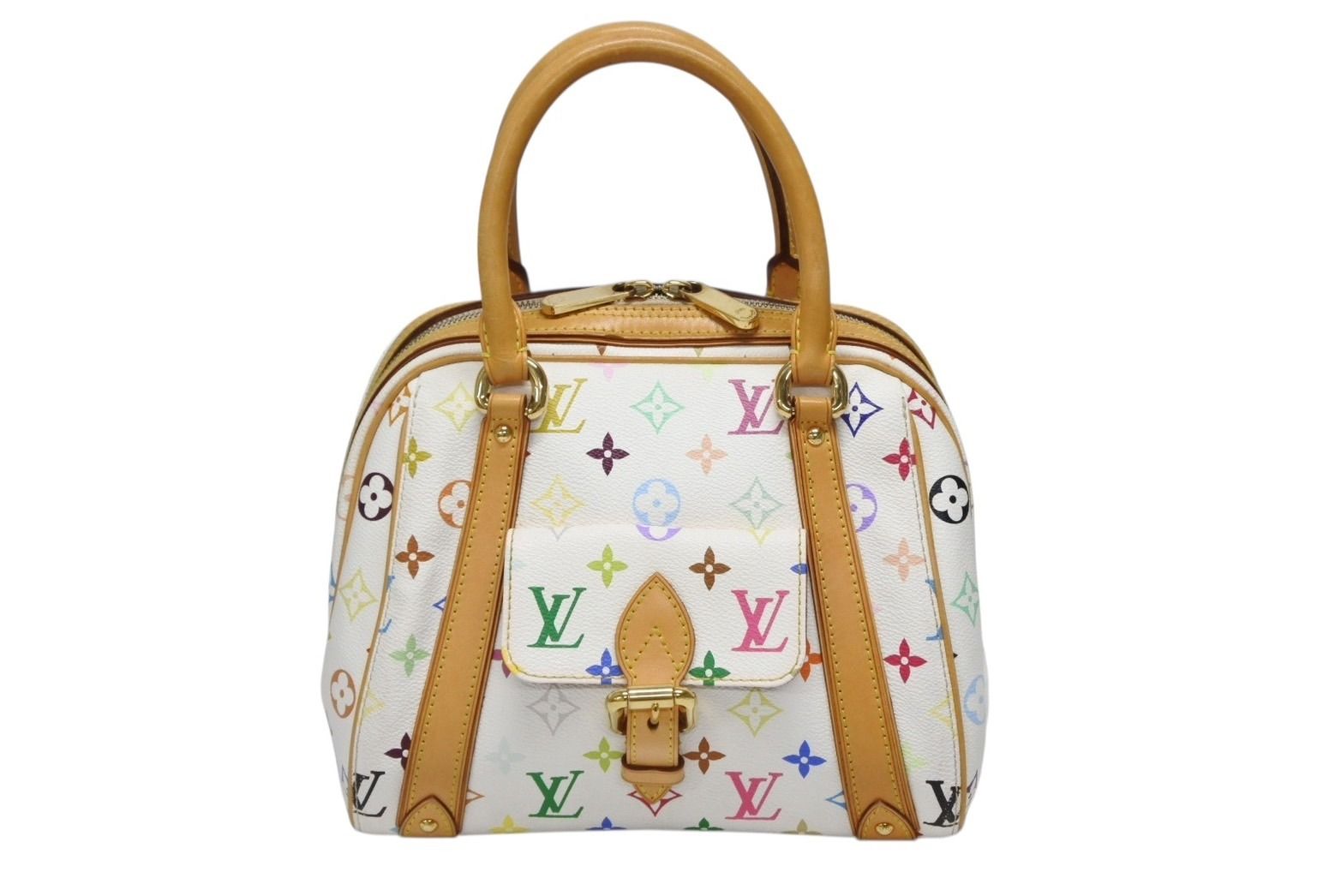 LOUIS VUITTON ルイヴィトン プリシラ ハンドバッグ M40096 モノグラム マルチ ホワイト 村上隆 4b008630