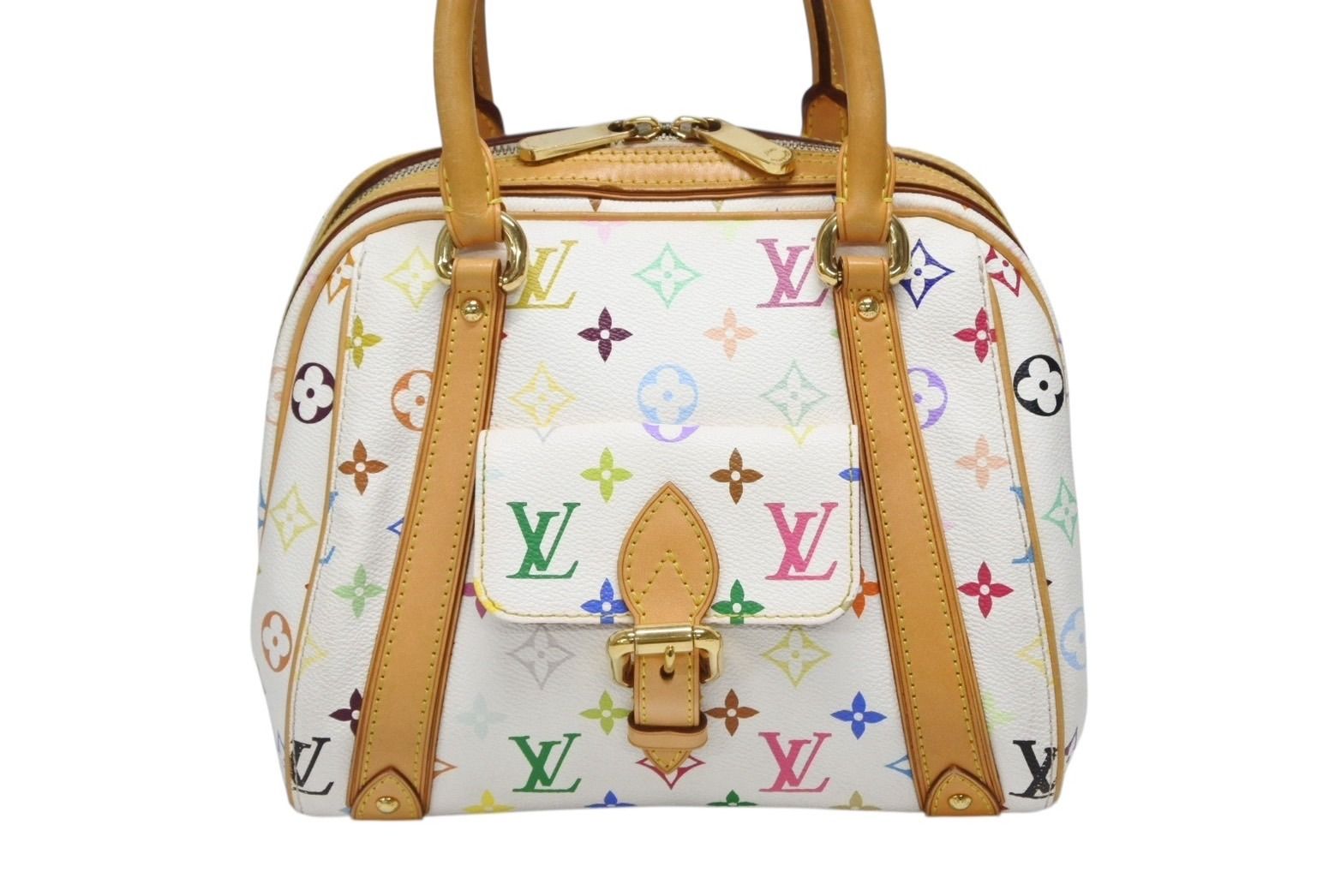 LOUIS VUITTON ルイヴィトン プリシラ ハンドバッグ M40096 モノグラム マルチ ホワイト 村上隆 4b008630