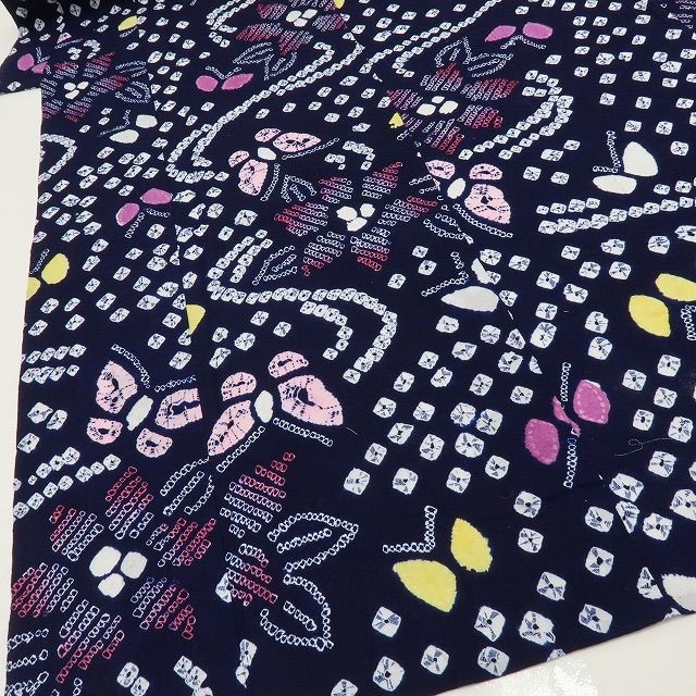 六花-RIKKA- 有松鳴海絞り 居敷当付き 蝶 浴衣 着物 A3229