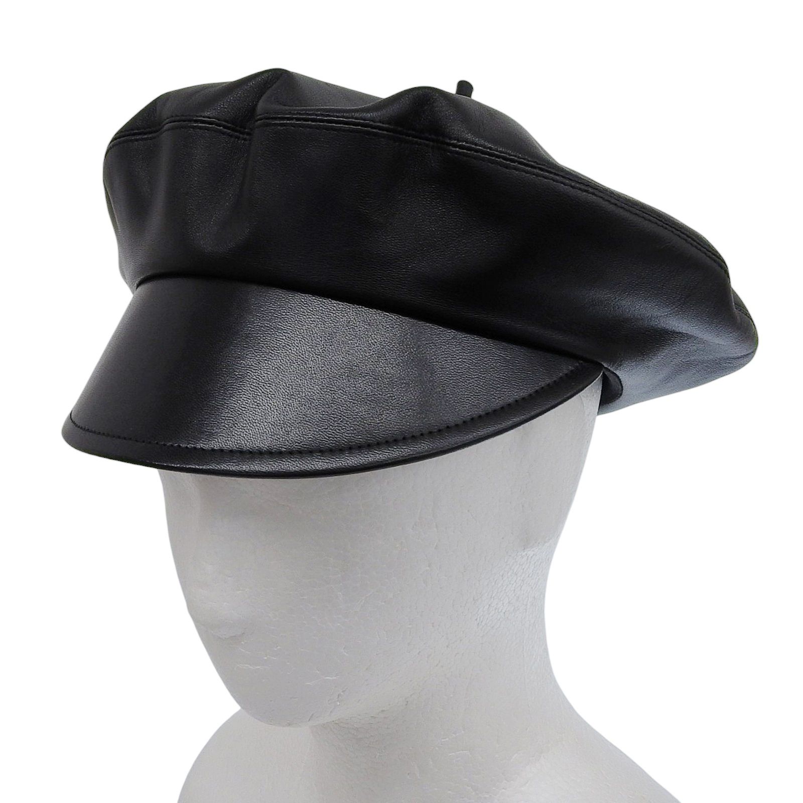 Christian Dior クリスチャンディオール 05DPA918G700 ラムレザー 裏地シルク100％ キャスケット ブラック 58 フランス製 レディース