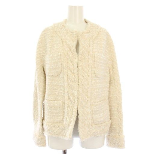 アナイ ANAYI 20AW スーツ セットアップ ツイード ノー ジャケット スカート ひざ丈 38 白 112025-11-050-11-380 TK